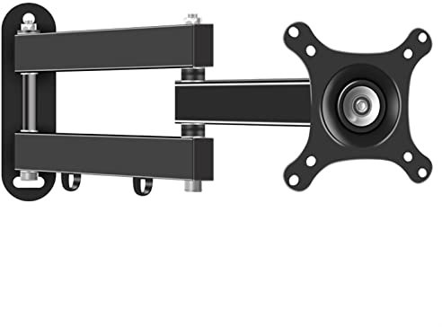 Monitor Desk Mount Wall Mounted Monitor Stand Steel Three Arm Structure Monitor Arm for Most 14-27 Inch Screen, Adjustable Monitor Mount Bracket, VESA 75×75/100×100mm Computer Monitor Stand Holder