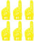 ALEGRE® 6 Stk Schaumstoff Finger, Mini Schaumfinger Nummer 1, Inspirierend Sportfan Zubehör, Party Gadgets, Schaumstoff Hand für Spiele, Stadion, Events, Cheerleading Jubeln, Weltmeisterschaft(Gelb)