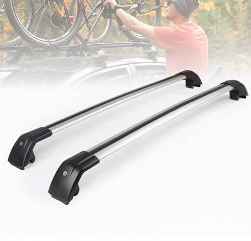 Aluminium Dachträger für Honda HR-V HRV 2016-2023, Universal 2-teiliger Relingträger Fahrradträger, Abschließbar Querträger Dachgepäckablage Zubehör,Silver Black