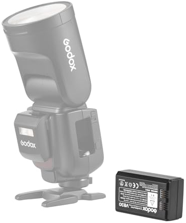 Godox VB30 Akku 7,2 V, 2980 mAh wiederaufladbarer Li-Ionen-Akku mit Typ-C-Schnittstelle kompatibel mit Godox VC26 Ladegerä für Godox V1 Pro Series Blitz-Speedlite-Zubehör