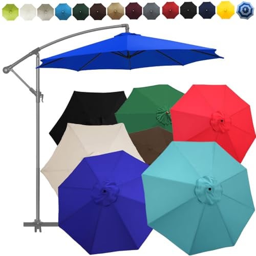 CANYUE Sonnenschirm Ersatzbezug, 3m 8 Streben/6 Streben, Sonnenschirmtuch Ersatz Uv Schutz 30 Stabil Strand Terrasse Garten Sonnenschirm Ersatzteile (3m / 8 Streben,2 Topped - Beige)
