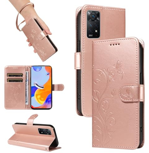 SRISHP Cover per Redmi Note 11 Pro 4G/5G/12 Pro 4G Custodia, Oro Rosa | Magnetica Cover a Libro, Portafoglio con Slot per Schede, Custodia in PU Pelle, Supporto Stand Cover