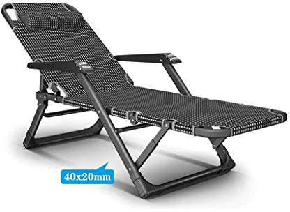 Robuster Chaiselongue-Stuhl, zusammenklappbar, ohne Schwerkraft, für Bräunung im Freien, Liegestühle, Liegestuhl, robust, für Terrasse, Pool, Deck, Balkon, Strand, Rasenmöbel, Grau