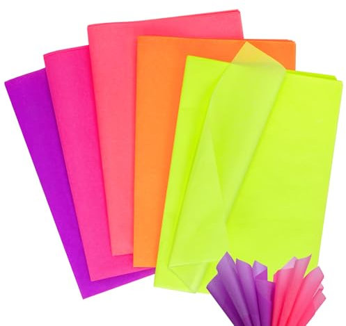 Larcenciel Seidenpapier, 50 Blatt Bunt Seidenpapier Verpackungsmaterial zum Verpacken & Geschenktüten, Bunt Transparentpapier zum Basteln, Packseide für Weihnachten Geburtstag Hochzeit Party(50x70CM)