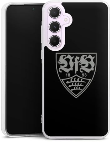 Silikon Hülle kompatibel mit Samsung Galaxy A 55 5G Case transparent Handyhülle Offizielles Lizenzprodukt VfB Stuttgart Logo