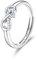 MILACOLATO Silber Ringe für Frauen, 925 Sterling Silber Infinity Ringe mit Herz Cubic Zirkonia für Frauen Silber Daumen Ring Einstellbare Versprechen Ring mit Geschenk-Box