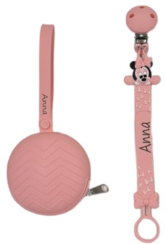 NOVITÁ Fettuccia IN SILICONE, per ciuccio personalizzata con nome, TOPOLINA, BABYJART, lavabile,sicura per il bambino,compatibile con ciuccio MAM e CHICCO AZIENDA ITALIANA, MADE IN ITALY!
