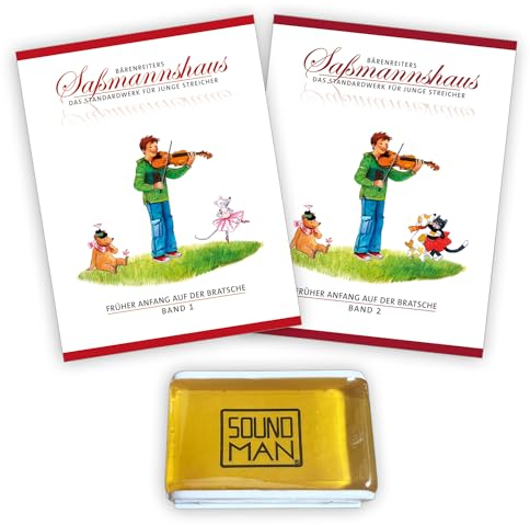 Früher Anfang auf der Bratsche Band 1 u. Band 2 von Egon Saßmannshaus, (ISMN 9790006536351, 9790006536368) + Soundman Kolophonium (Starterset)