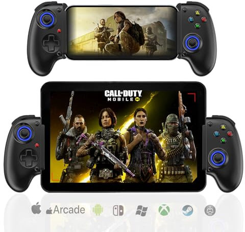 Megadream Mobile Game Controller,Wireless Remote Gamepad Bluetooth Joystick for iOS/Android/PC/Switch/Cloud Gaming Support Streaming on PS4/Xbox/PC Console Play COD(Black)