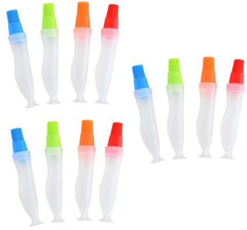 Mipcase 12pcs Oil Bottle Brush BBQ Grill Accessory Dishwashing Brush for Cooking Oil Pastry Silicone Cleaning Tool