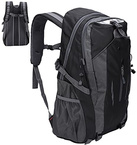 Mochila de 40L Mochila de Viaje de Nailon Impermeable Mochila de Escalada con Correas de Hombro Ajustables y Bolsillos de Malla, para Deportes Al Aire Escalada Camping