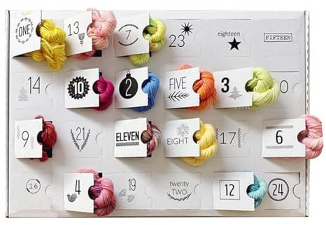 Fravsiu Adventskalender 'Wolle Adventskalender 'Advent aus Garn, Kalender 'Advent 2024, handgemachter Strickkalender, Kalender 'Advent 24 Tage, Kalender