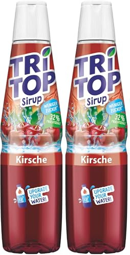 TRi TOP Kirsche | kalorienarmer Sirup für Erfrischungsgetränk, Cocktails oder Süßspeisen | wenig Zucker (1 x 600ml) (Packung mit 2)