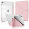 MuyDoux Custodia Origami per iPad Air 6 11 Pollici M2 2024 /iPad Air 4 2020 10,9 iPad Air 5 2022 con Portapenna, Angoli di Visione Multipli 5 in 1, Cover Retro Trasparente Chiaro Antiurto, Rosa