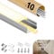GEEKLUX 10 x LED Profil 2 m, U Profil Aluminium für LED Streifen bis 17 15 mm, (20 m) Größe 19.7×10 mm, aluprofil mit Milchiger Abdeckung, Led Kanal Komplettset mit Endkappen, Clips und Schrauben