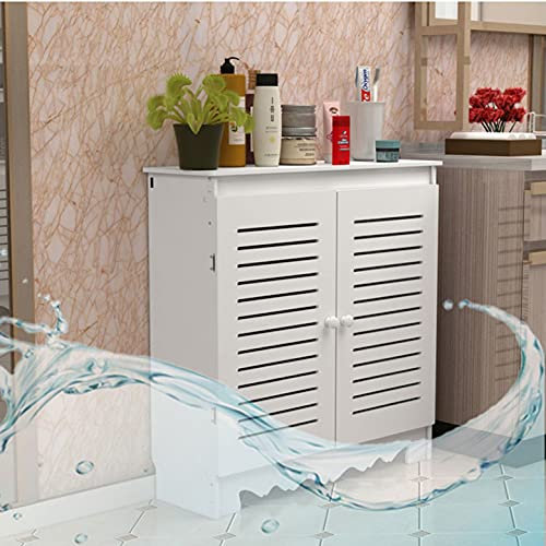 HSWOYEA Radiator Cover Wooden Radiator Cover, With Horizontal Slats for Living Room, Dining Room, and Bedroom - White