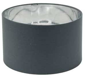 ValueLights | Reni Small Pendant Shade Charcoal & Chrome Inner with Warm White Bulb | Shades, Home Décor & Improvement Essential | Light Bulb Included | 250mm Shade Width
