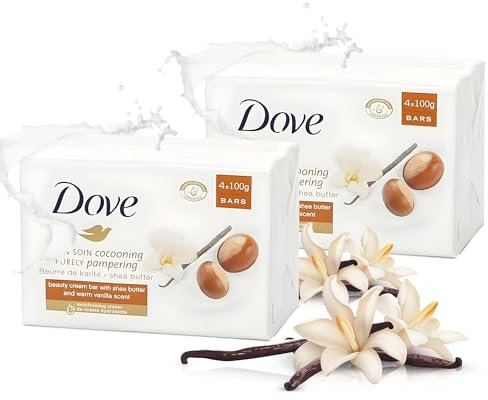 8x Dove Pampering Bar 90G Ideal For, bath soap, dove shea butter, dove vanilla, dove soap, dove soap bar, bars of soap, dove soap bar multipack, dove bar soap, bar of soap