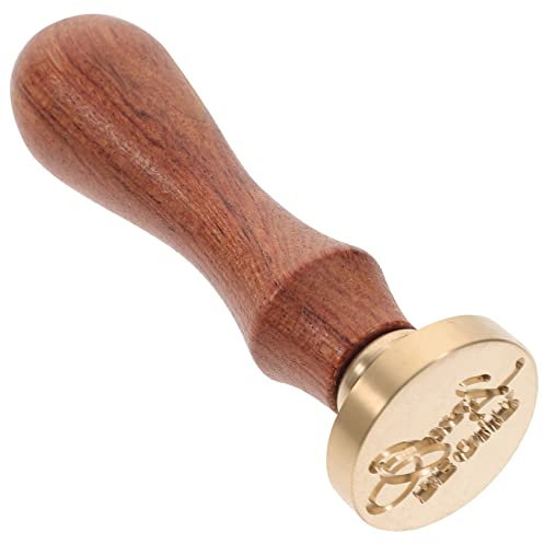 WEKAMOS Vintage Wachsstempel Satz mit Holzgriff und Kupferkopf Antiker Siegelstempel für Einladungen und Umschläge Bastelzubehör für Kunsthandwerk