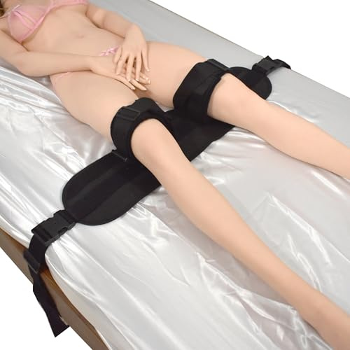 Honeylust Klinik Beinfesseln abschließbar – Oberschenkelfessel Bondage | Weich gepolstert & verstellbar – SM Kniefesseln, Bettfixierung, Schloss – Psychiatrie, Rollenspiel, devot, kinky, fetisch