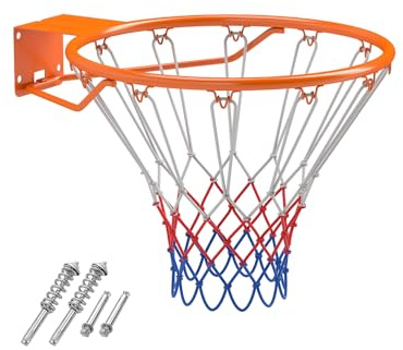 GOPLUS Ø45cm Basketballkorb Indoor, Basketballring mit Netz & Schrauben, Basketball Korb Outdoor zur Montage an Wand/Tür/Rückenbrett, Basketball Hoop für Kinder Jugendliche Erwachsene