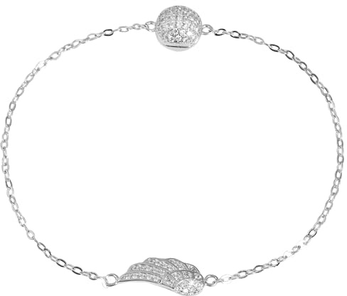 Akzent Armband Damen - Premium Armband Damen in Schwarz aus 925/- Silber, rhodiniert, 100% Wasserfest & Hautverträglich