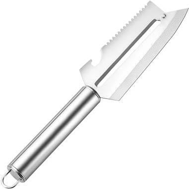 Multifunctional Stainless Steel Vegetable Peeler & Fish Scaler, Sharp Durable Ergonomic Non-Slip Handle Peeling Knife, Food Grade Kitchen Gadget for Home Use Fruit Vegetable Potato Peeling