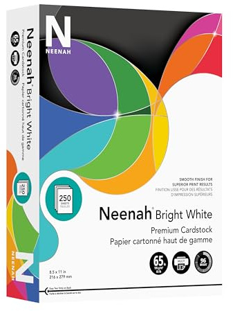 Neenah Premium-Karton, 21,6 x 27,9 cm, 29,5 kg/176 g/m², hochweiß, 250 Blatt (91901)