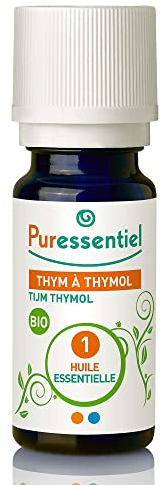 Puressentiel, Ätherisches Thymianöl, 100% rein und natürlich, OEBBD (botanisch und biochemisch definiertes ätherisches Öl), aus biologischem Anbau, vegan und tierversuchsfrei, 5 ml