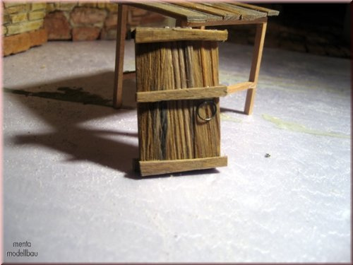 menta-modellbau Fensterladen 4 Stück für italienische Krippe aus Echtholz – 4 × 3 cm – handgefertigtes Krippenzubehör für Krippenbau – mit Metallring