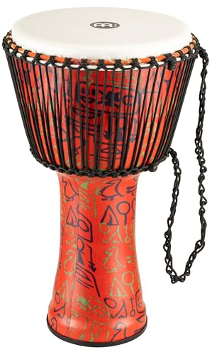 Travel Djembe Hand Drum Circle Instrument, Synthetic Shell and Head — NOT MADE IN CHINA — African Mali Weave Rope Tuning, 2-YEAR WARRANTY
