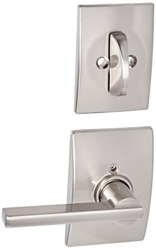 Schlage Lock Company F94LAT619CEN Latitude Lever Dummy Interior Pack with Deadbolt Cover Plate, Satin Nickel