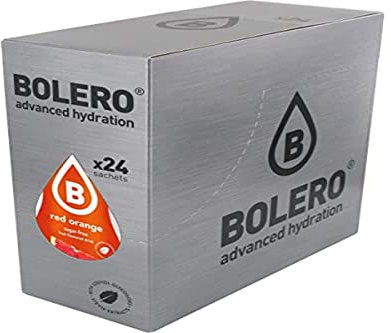 Bolero Drinks 24 bustine da 9 grammi gusto ARANCIA ROSSA - Preparato istantaneo per Bevande con Stevia e Vitamina C e Senza Zucchero