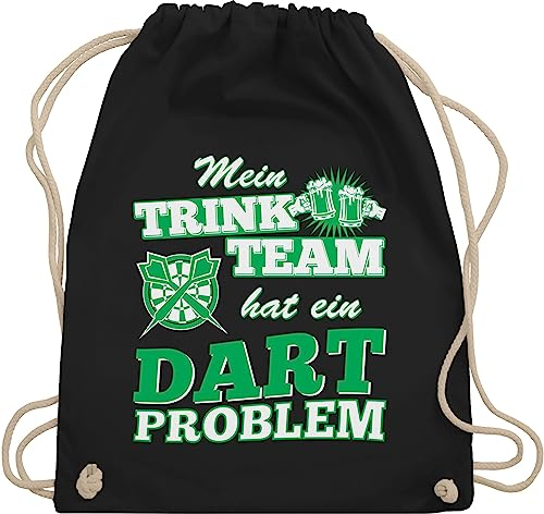 Turnbeutel Rucksack - Mein Trink Team hat ein Dart Problem I Dart Geschenk - Unisize - Schwarz - geschenke für biertrinker sport darts sportbeutel tasche turnsackerl beutel turnsack taschen
