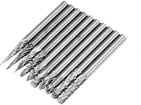 EsportsMJJ 10St 3X3Mm Wolframkarbid Grat Bohrer Bits Doppel Feilen Cutter Set