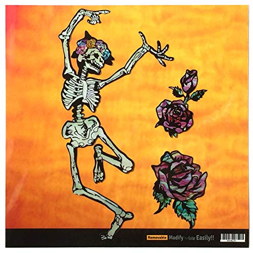 Inlay Stickers für Gitarren, Bass & Ukulelen - Grateful Dead Dancing Skull & Roses/Happy Skeleton