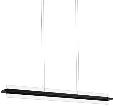 EGLO LED Pendelleuchte Spadafora, 2 flammige Hängelampe dimmbar, Hängeleuchte, Minimalismus aus Aluminium und Kunststoff, Esstischlampe, Wohnzimmerlampe hängend in Schwarz, Weiß, Klar