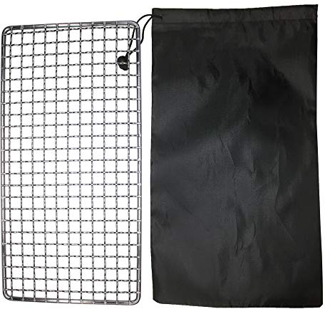 ZipSeven Camping Bushcraft Backpacker Grill Welded Stainless Steel Campfire Cooking Grate High Strength Outdoor Mesh Gear for Camping, Hiking, and Backpacking with Carrying Bag