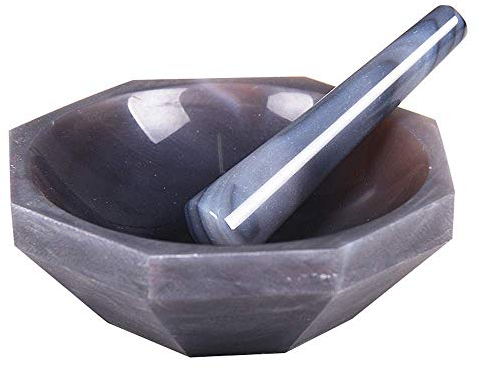 Mortero y pilón de ágata natural para lijado de laboratorio, diámetro interior = 100 mm, 60 mm, 70 mm, 80 mm, 90 mm, 50 mm