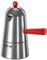 ILSA Pop Carmencita Caffettiera in Alluminio, Manico Rosso, 6 Tazze, Argento