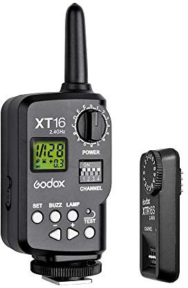 GODOX XT-16S - Transmisor de flash controlado por radio + receptor para Godox Witstro AD360 AD360II-C AD360II-N Quicker Quicker D QT QS Gemini GT Gemini GS DE DP Series Studio (XT-16S)