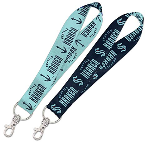 WinCraft NHL Seattle Kraken Schlüsselband, 15,2 cm Öffnung, 2,5 cm Breite (1 Einheit, zweiseitiges Design)