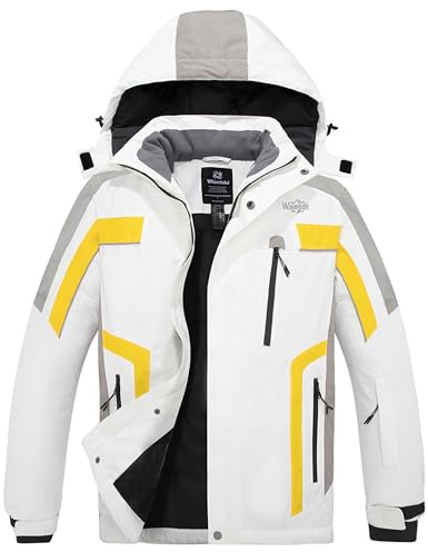 Wantdo Herren wasserdichte Skijacke Winddichter Sportmantel für den Außenbereich Warme Winterschneemäntel Berg Outdoor Jacke