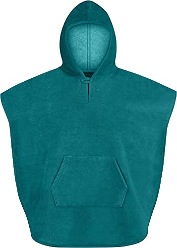 normani Kinder Badeponcho - Badehandtuch für Kleinkinder aus Baumwolle mit Kapuze - Badetuch Bademantel Farbe Blau Größe 70 cm x 75 cm