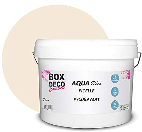 BOX DECO COULEURS Peinture murale acrylique aspect mat Aqua Déco - 10L, Beige Ficelle