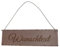 Wunschtext Schild Shabby Chic Personalisiert Deko Nussbaum Geschenk Holz 28 x 8 cm Wanddeko Wandbild Hängeschild mit Kordel
