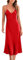 Marvmys Satin Nightdress for Women UK Long Negligees Strap Chemise Nighties for Ladies V Neck Full Slips Sleepwear Red XL