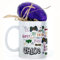 Personalised Mug and Belgian Milk Chocolate/Hot Chocolate Stirrer Marshmallow Gift Set, Customised with Name / Initials, (11oz) White, Yellow, Blue, Black, Pink Mug with Graffiti Gaming Design