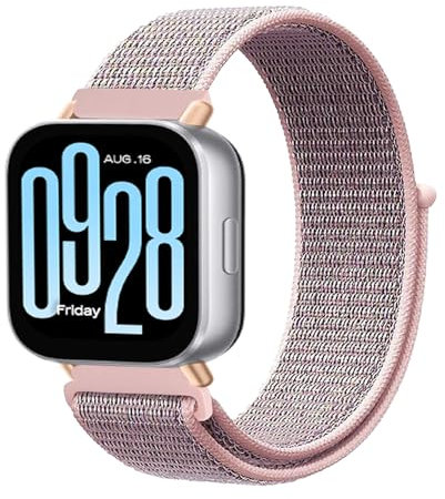 KoGiio 22mm Strap for Xiaomi Redmi Watch 5 Lite/Redmi Watch 5 Active/Xiaomi Watch S4 Sport/Watch 2/Watch S3/Huawei Watch GT 5/5 PRO/GT 4 46mm Men Women Nylon Soft Watch Band Pink