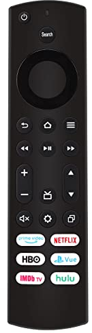 Ersatzfernbedienung kompatibel mit Toshiba Fire TVs/Insignia Fire TVs, mit 6 Tastenkombinationen Netflix, Prime Video, ImdbTV, Hulu und Vue
